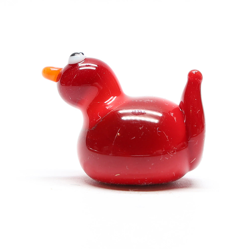 Red Opaque Glass Duck