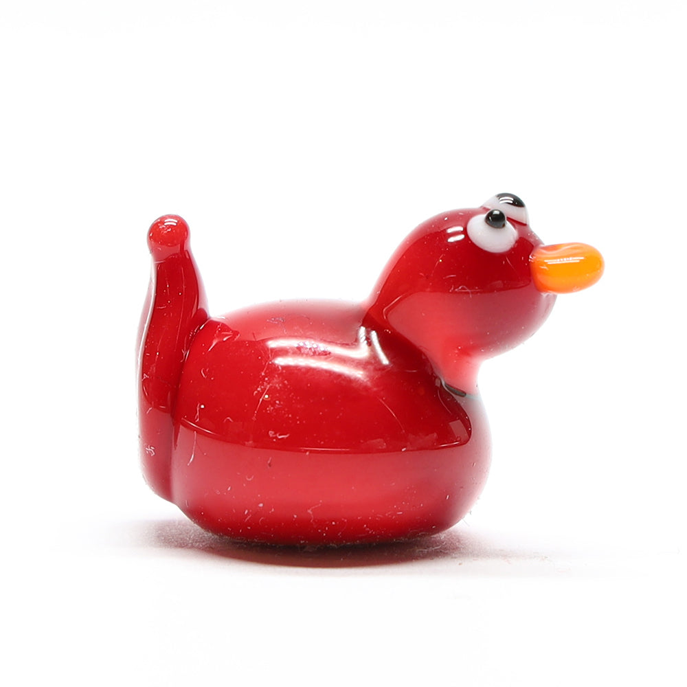 Red Opaque Glass Duck