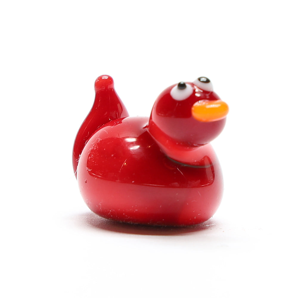 Red Opaque Glass Duck