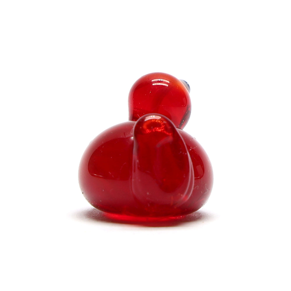 Red Transparent Glass Duck