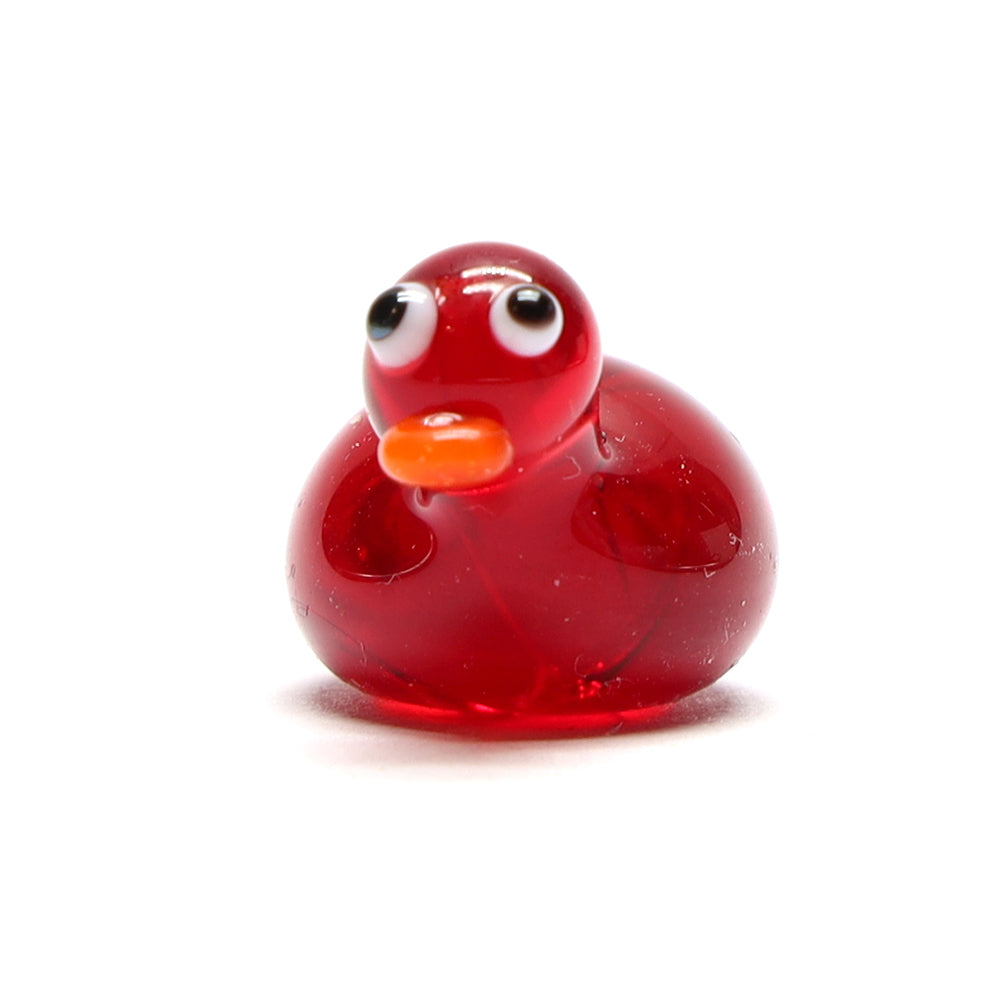 Red Transparent Glass Duck