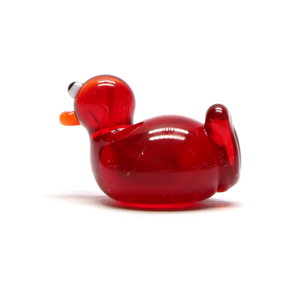 Red Transparent Glass Duck