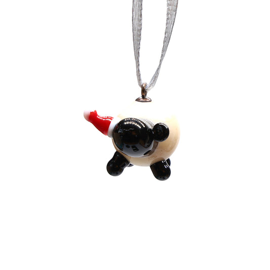 Tiny Glass Christmas Sheep Hanging Decoration
