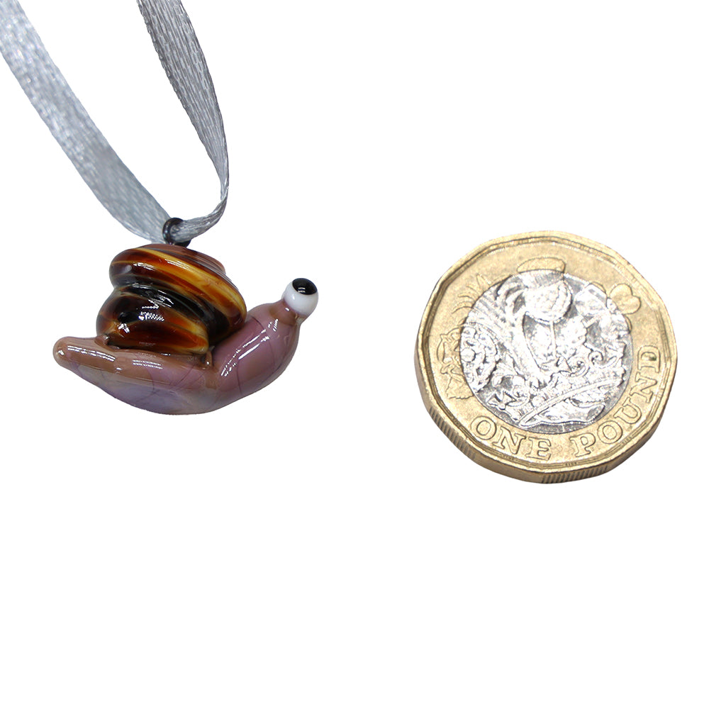 Tiny Glass Snail Hanging Decoration