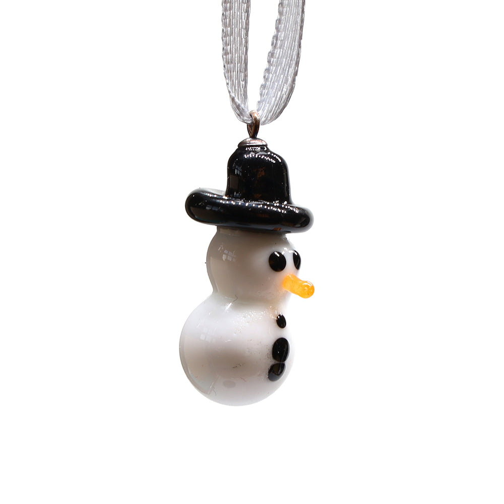 Tiny Glass Snowman Hanging Decoration