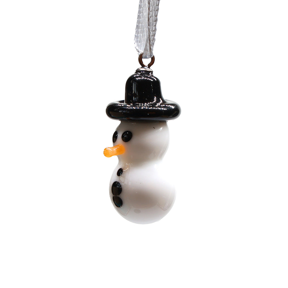 Tiny Glass Snowman Hanging Decoration