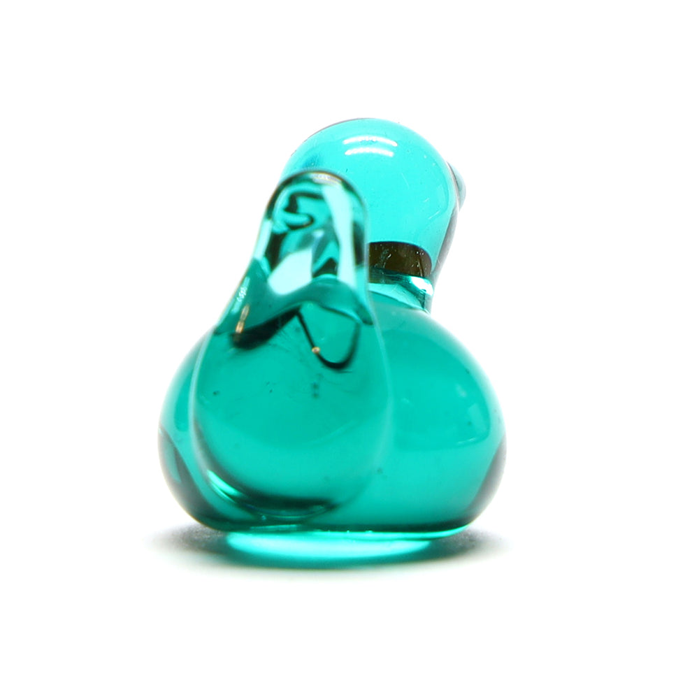 Teal Transparent Glass Duck