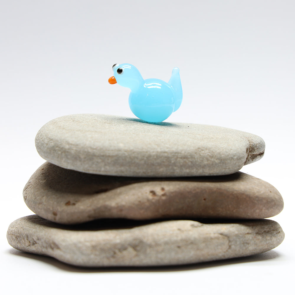 Turquoise Opal Glass Duck
