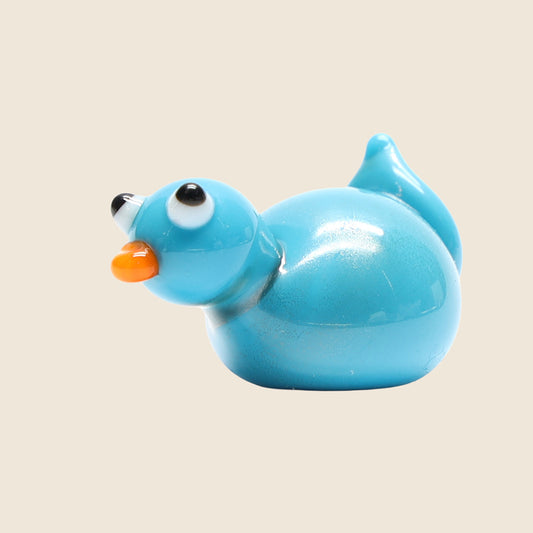 Turquoise Opaque Glass Duck