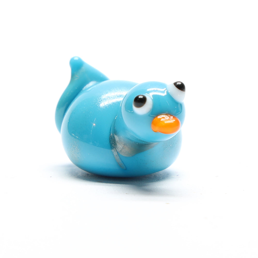Turquoise Opaque Glass Duck