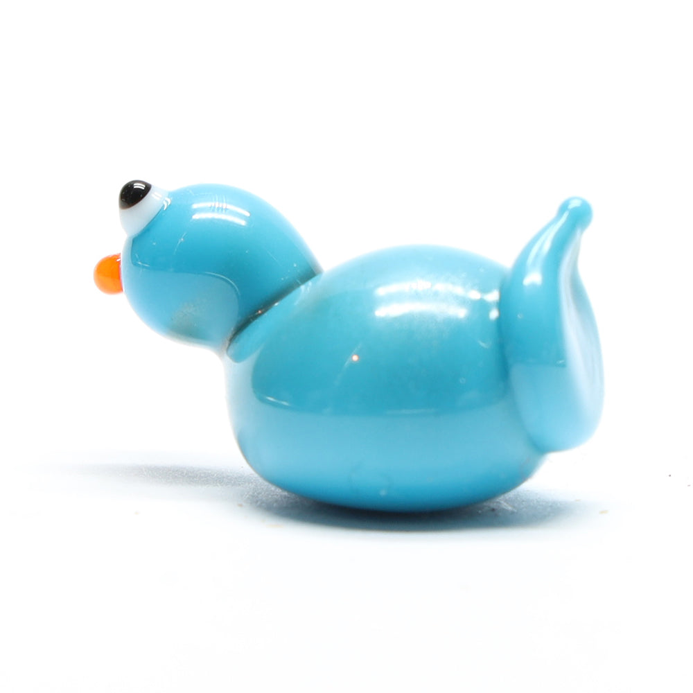 Turquoise Opaque Glass Duck