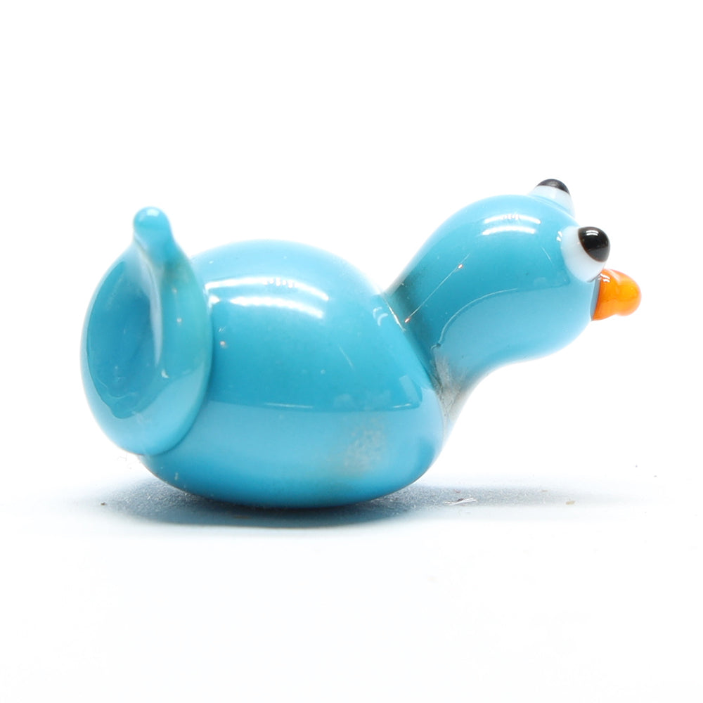 Turquoise Opaque Glass Duck