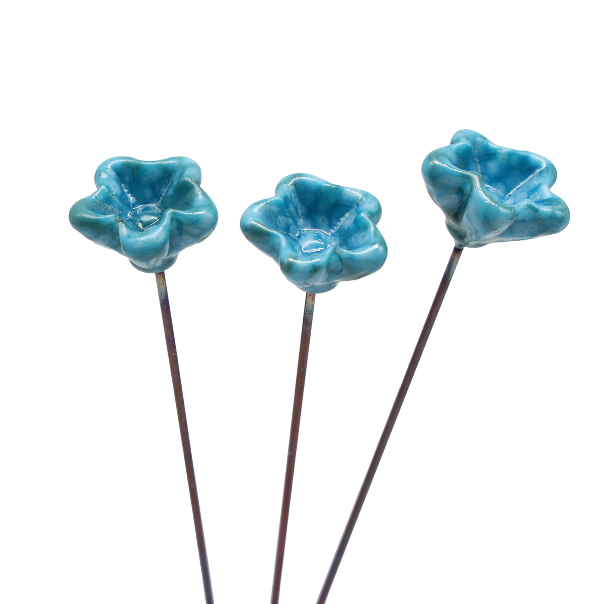 Turquoise Glass Star Flower