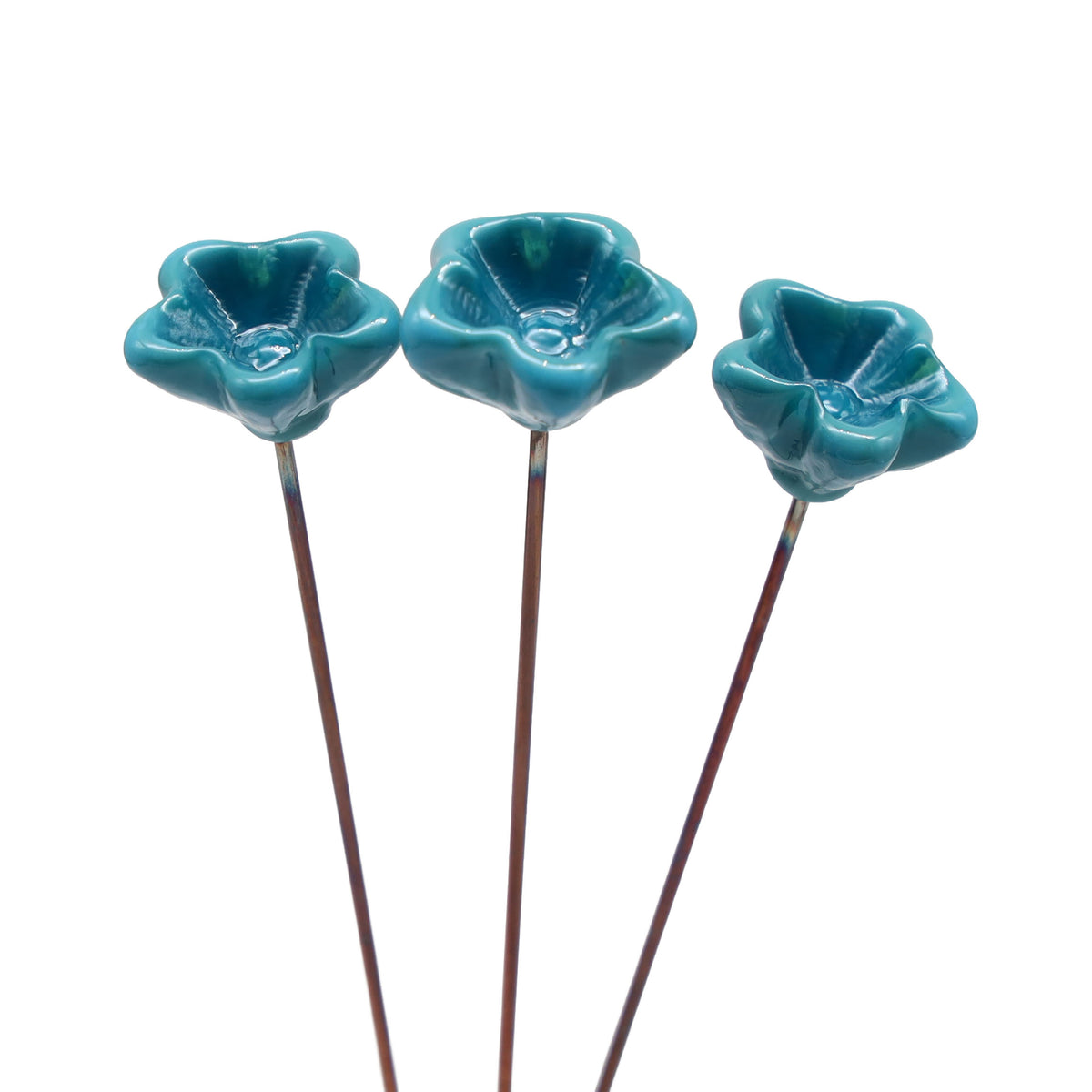 Turquoise Glass Star Flower
