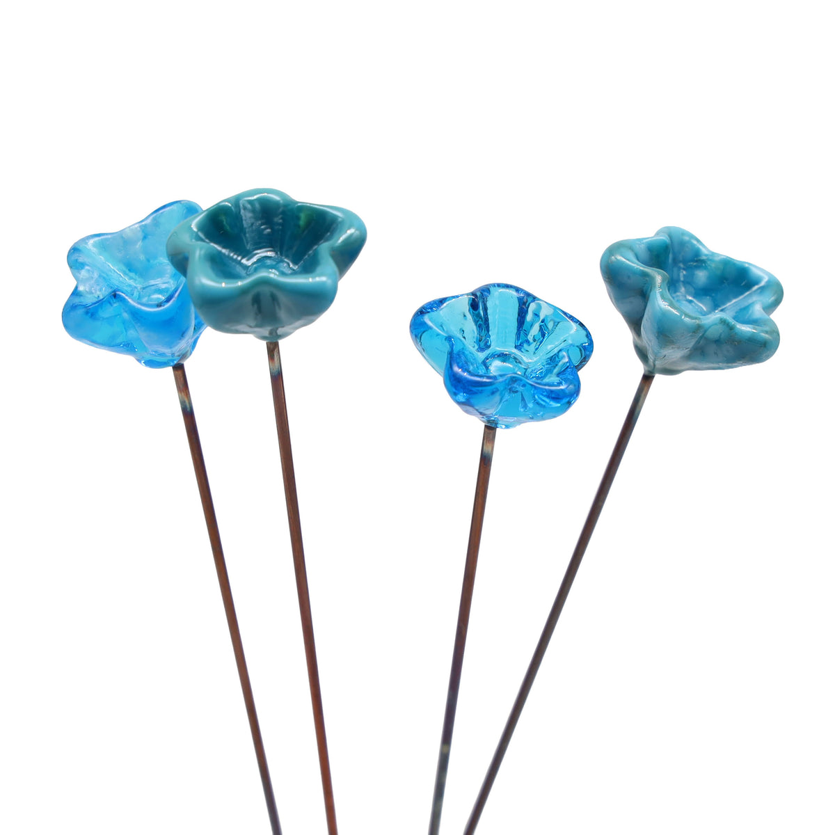 Turquoise Glass Star Flower