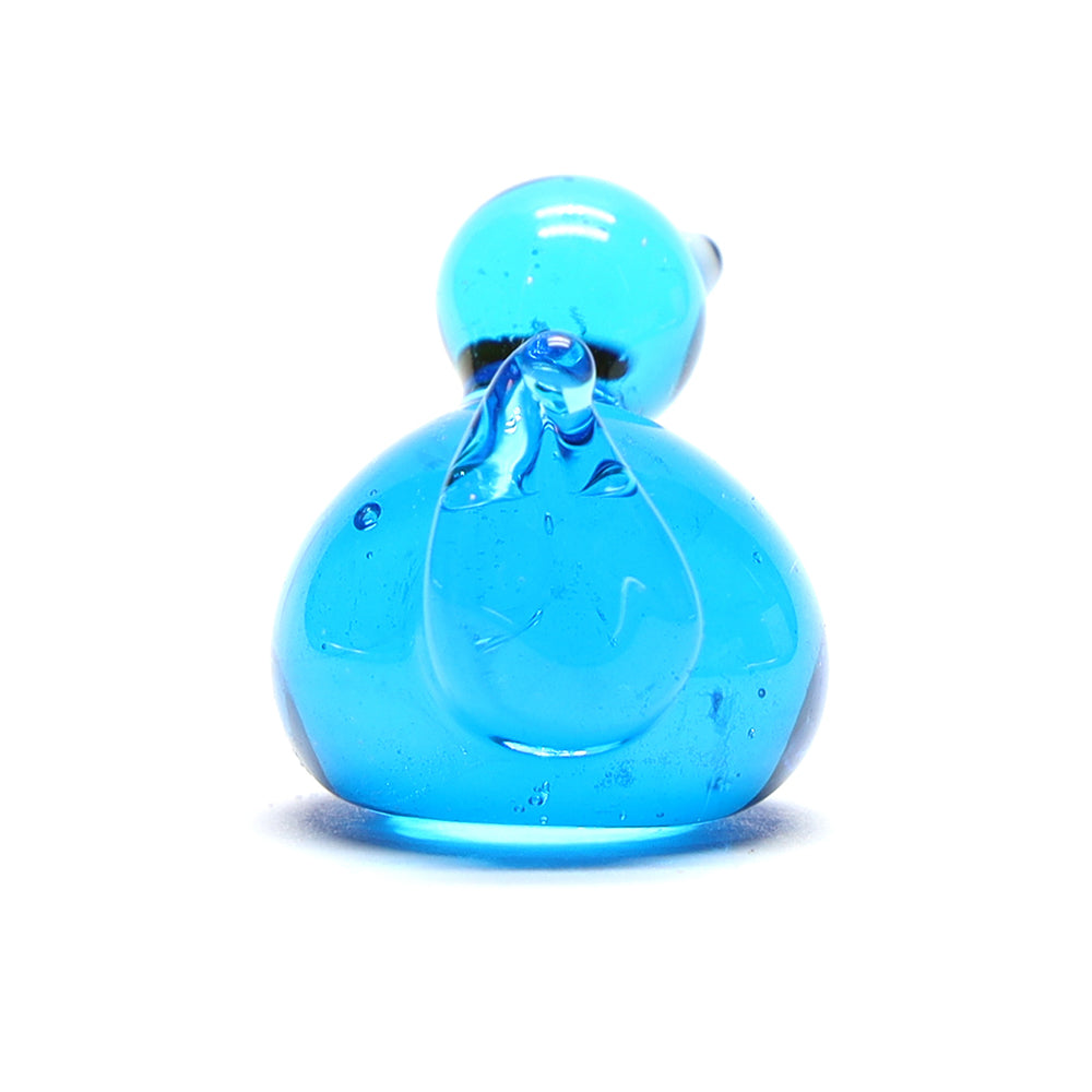 Turquoise Transparent Glass Duck