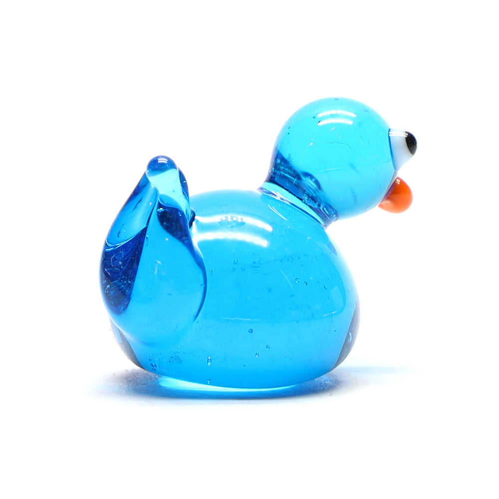 Turquoise Transparent Glass Duck