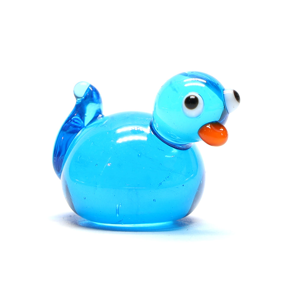 Turquoise Transparent Glass Duck