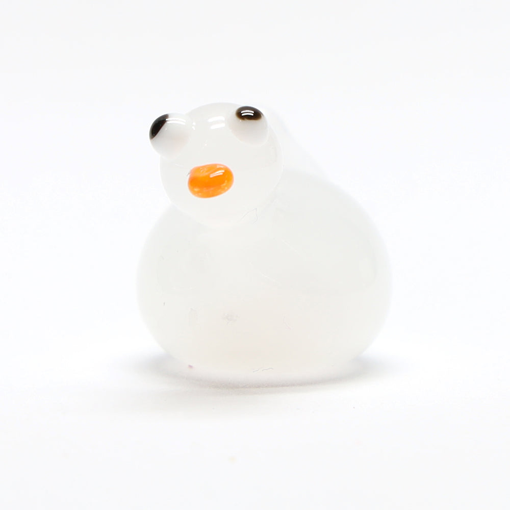 White Opal Glass Duck
