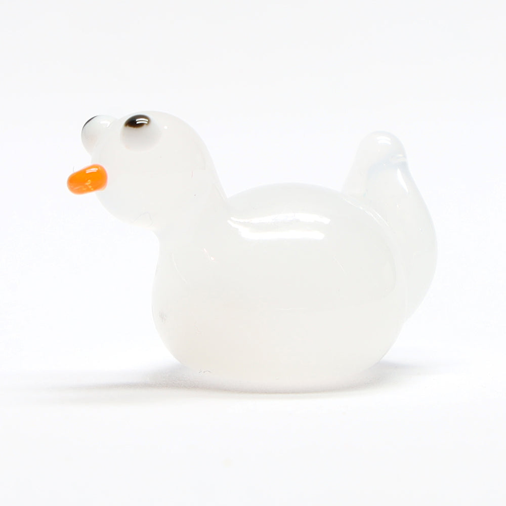 White Opal Glass Duck