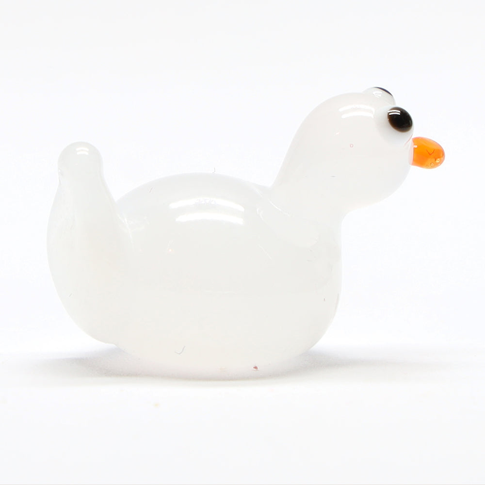 White Opal Glass Duck