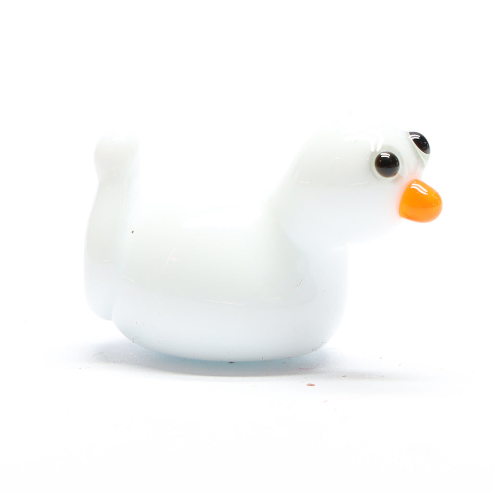 White Opaque Glass Duck