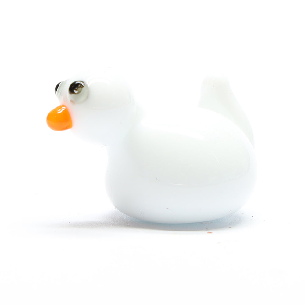 White Opaque Glass Duck
