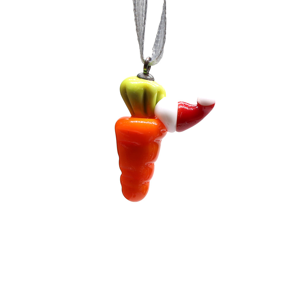 Tiny Glass Christmas Carrot Hanging Decoration