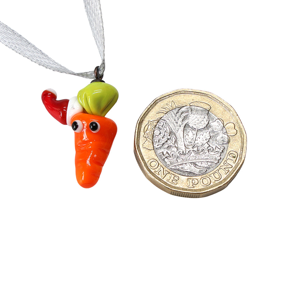 Tiny Glass Christmas Carrot Hanging Decoration