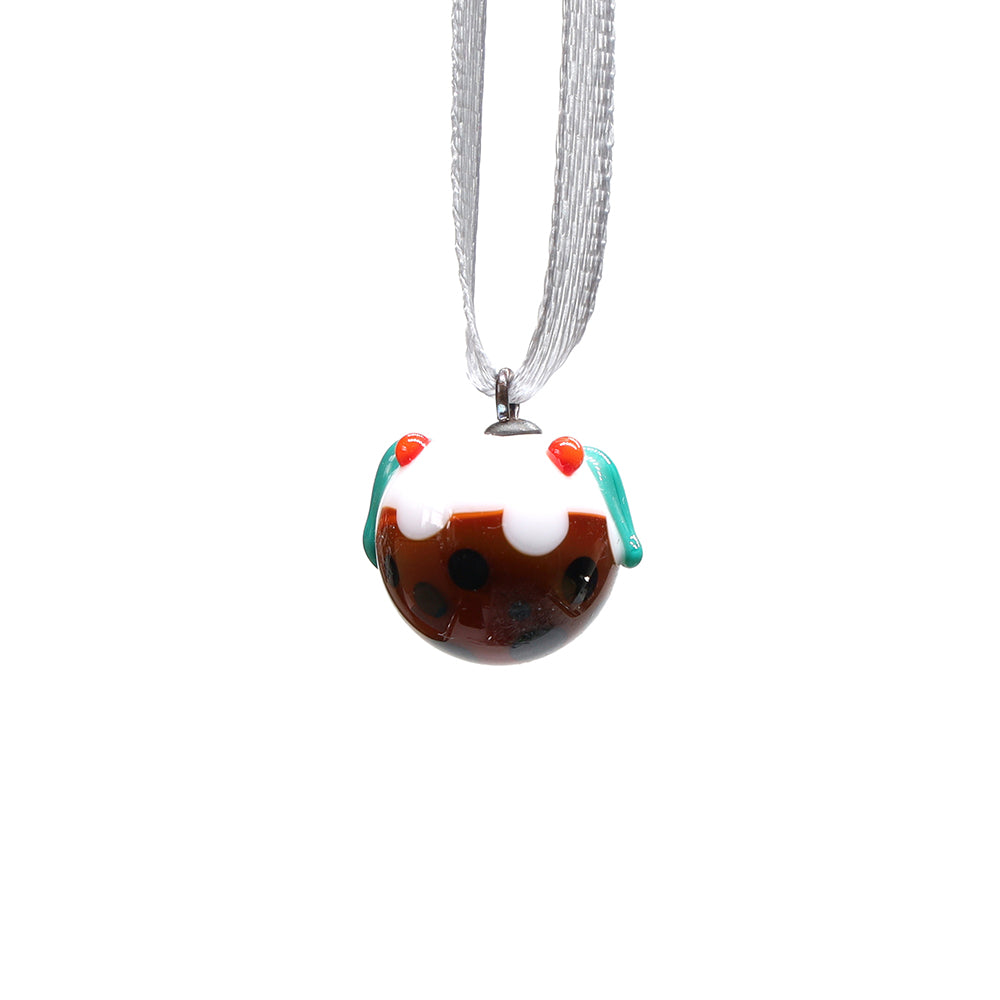 Tiny Glass Christmas Pudding Hanging Decoration