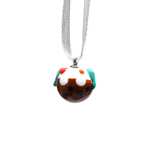 Tiny Glass Christmas Pudding Hanging Decoration
