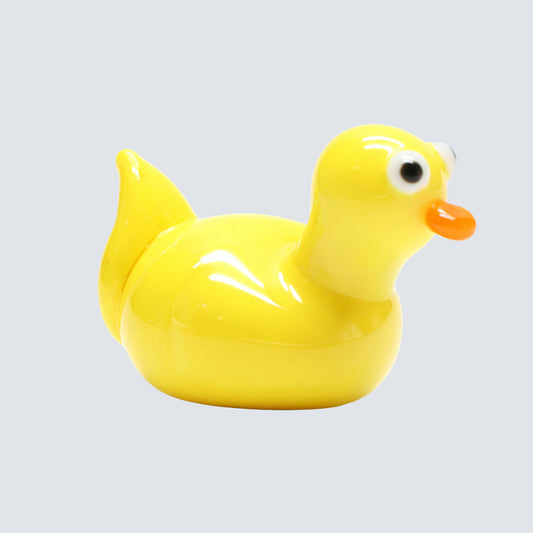 Yellow Opaque Glass Duck