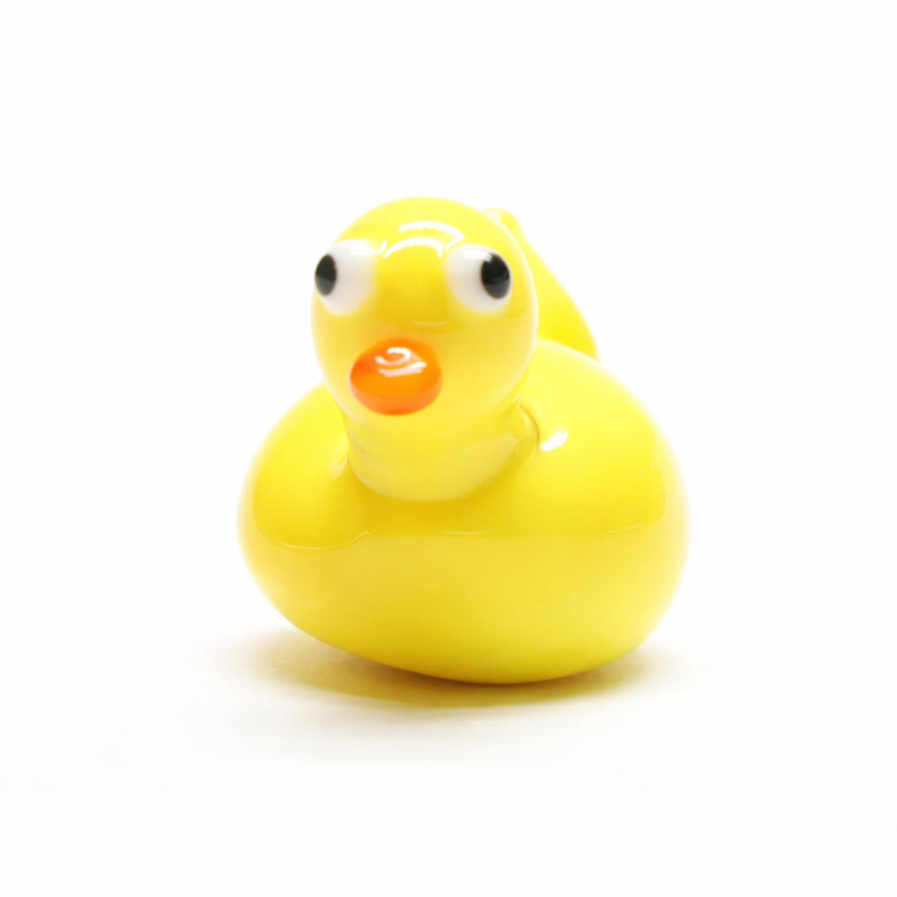 Yellow Opaque Glass Duck