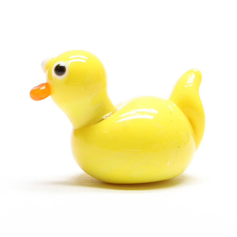 Yellow Opaque Glass Duck